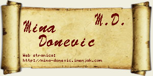 Mina Donević vizit kartica